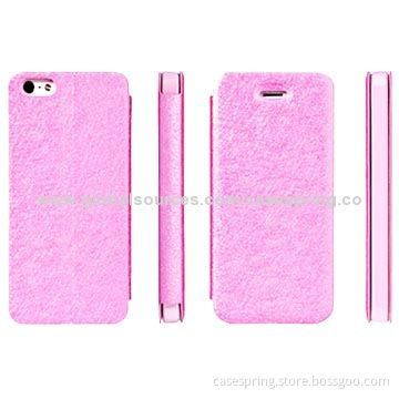 Leather cases for iPhone 5S/5/4S, PU leather material with silk texture cases
